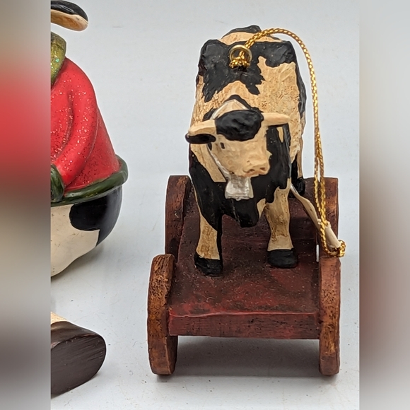 Three Country Farmyard Cow Ornaments - Picture 6 of 13